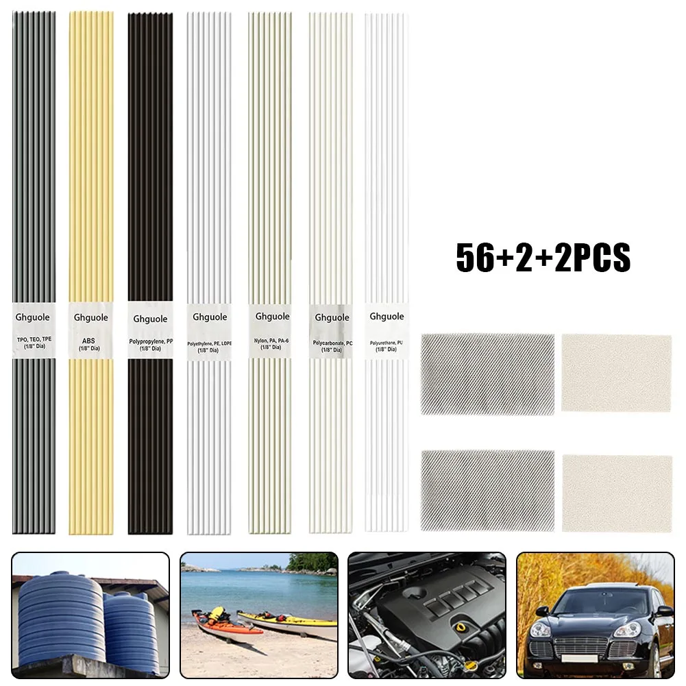 Welding Rods Complete Plastic Welding Solution 60X 13in 7 Types of Rods with Stainless Steel Mesh and Sandpaper
Welding Rods Complete Plastic Welding Solution 60X 13in 7 Types of Rods with Stainless Steel Mesh and Sandpaper