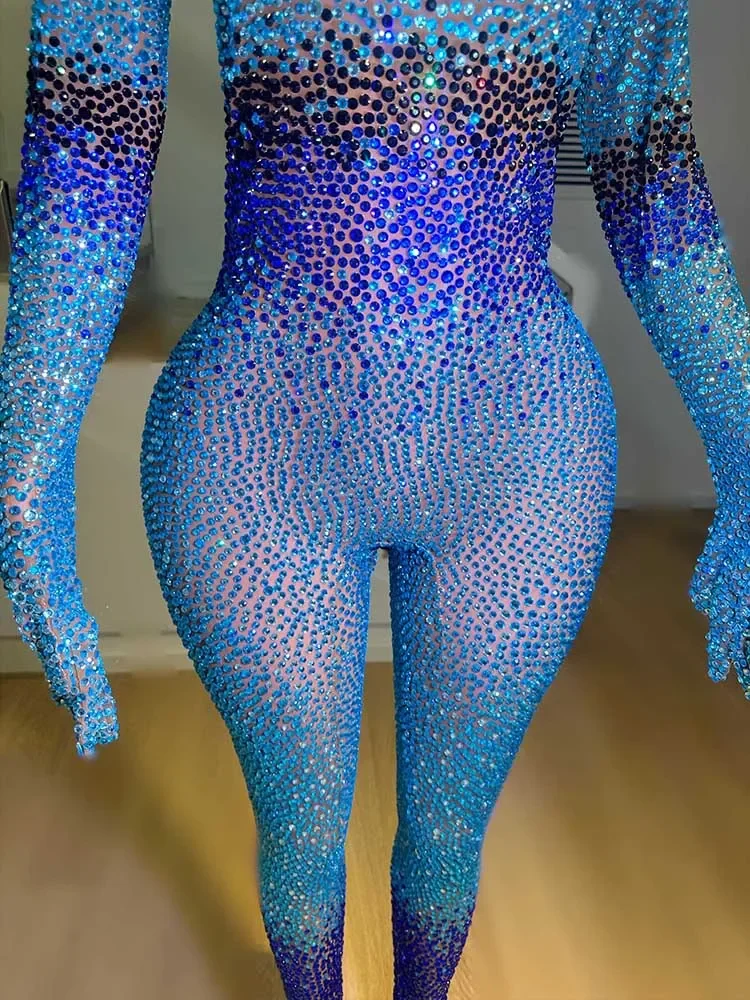 Pop Star Fashion Sparkly Diamonds Skinny Jumpsuit Women Nightclub Prom Party Outfit Singer Stage Wear Birthday party jumpsuit Pop Star Fashion Sparkly Diamonds Skinny Jumpsuit Women Nightclub Prom Party Outfit Singer Stage Wear Birthday party jumpsuit