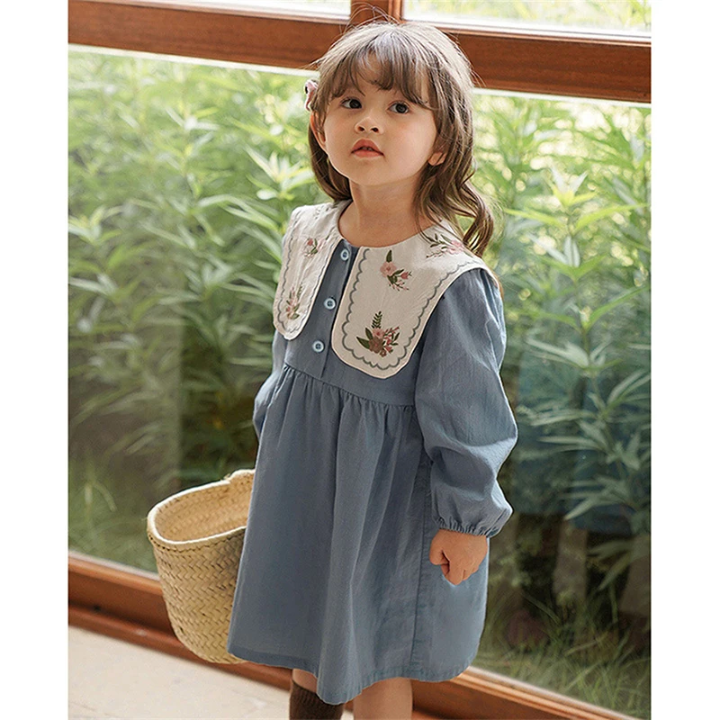 Girls Dress 2023 New Spring Autumn Baby Girl Big Lapel Embroidered Sweet Princess Dress Korean Children Long Sleeve Dresses 2-8Y
Girls Dress 2023 New Spring Autumn Baby Girl Big Lapel Embroidered Sweet Princess Dress Korean Children Long Sleeve Dresses 2-8Y