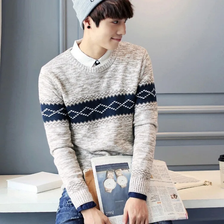 2023 Men's Autumn and Winter New Trendy round Neck Striped Sweater Fashion and Handsome Slim Sweater
2023 Men's Autumn and Winter New Trendy round Neck Striped Sweater Fashion and Handsome Slim Sweater