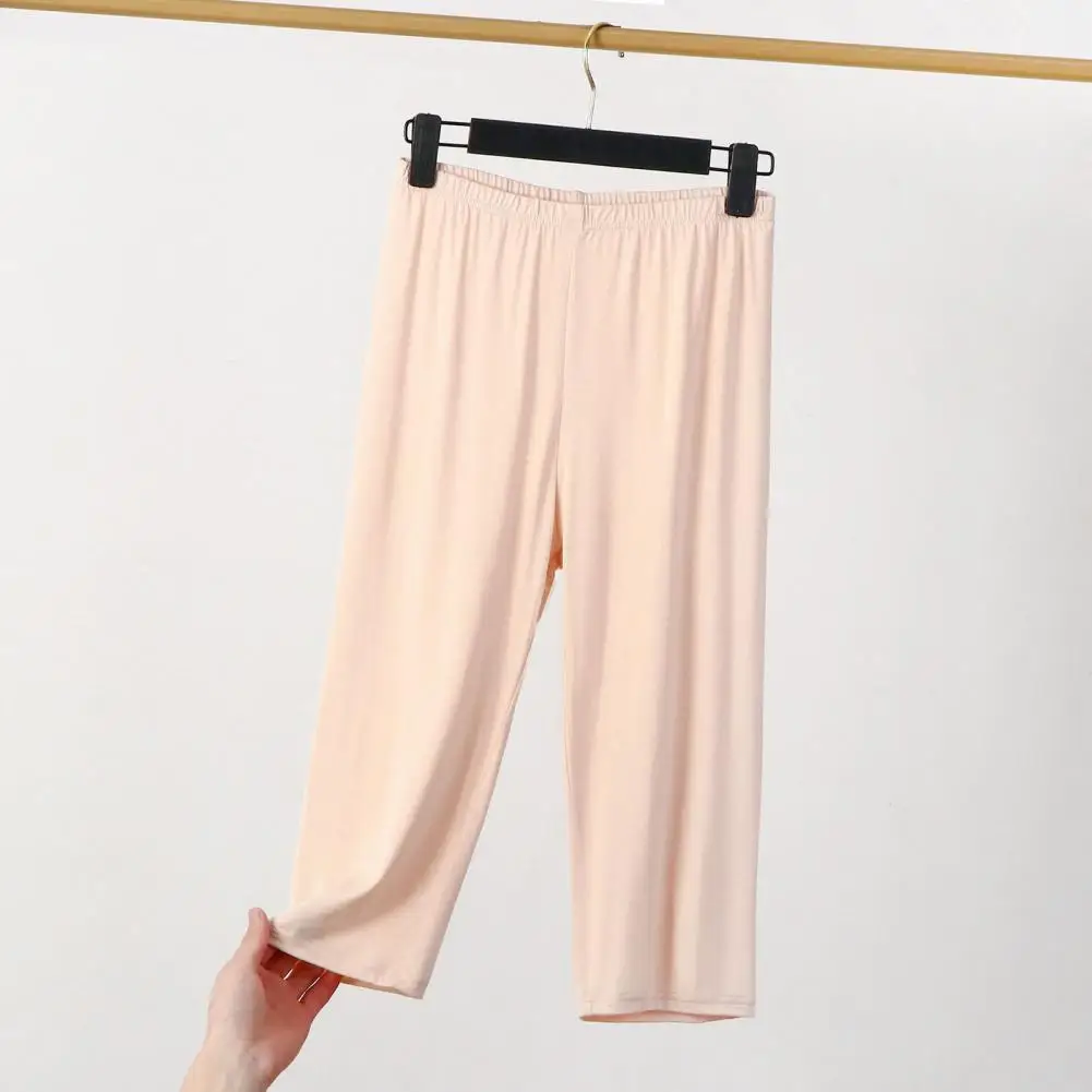 

Relaxed Design Women Cropped Trousers Streetwear Wide Leg Cropped Pants for Women Mid-rise Elastic Waist Loose Fit Trousers