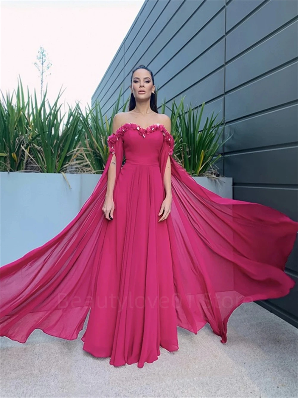 

Классическое высококачественное изысканное шифоновое розово-Красное Длинное роскошное элегантное и красивое женское вечернее платье 2023 градусов