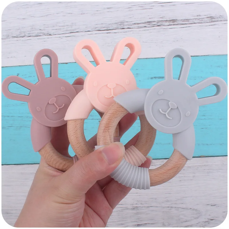 Free Silicone Baby Teether Cartoon Rabbit Wooden Ring Newborn Handhold Teething Toys Rodent Molar Play Gym Educational Toy 
Free Silicone Baby Teether Cartoon Rabbit Wooden Ring Newborn Handhold Teething Toys Rodent Molar Play Gym Educational Toy
