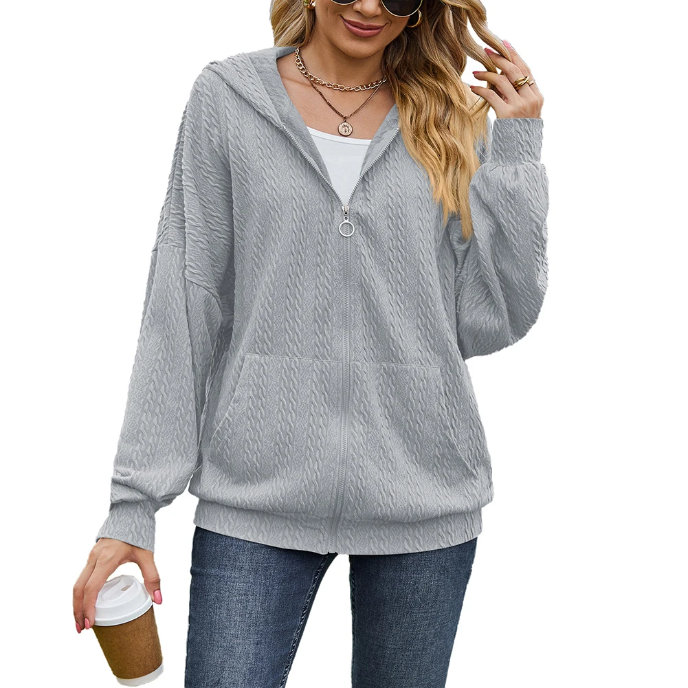 Casual Zip-Up Hoodie Solid Color Long Sleeve Loose Top Ladies Hooded Sweatshirt Coat Hoodies Female Clothing For Women
Casual Zip-Up Hoodie Solid Color Long Sleeve Loose Top Ladies Hooded Sweatshirt Coat Hoodies Female Clothing For Women
