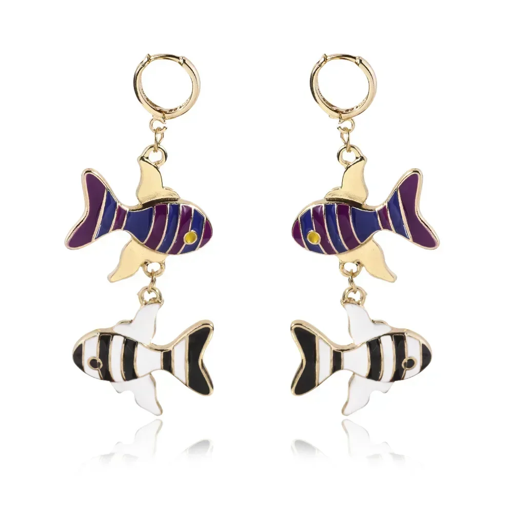 

CL2 Fish Bones Earrings Stud Earrings for Women Stainless Steel Gold Color Earrings Cuff Piercing Wedding