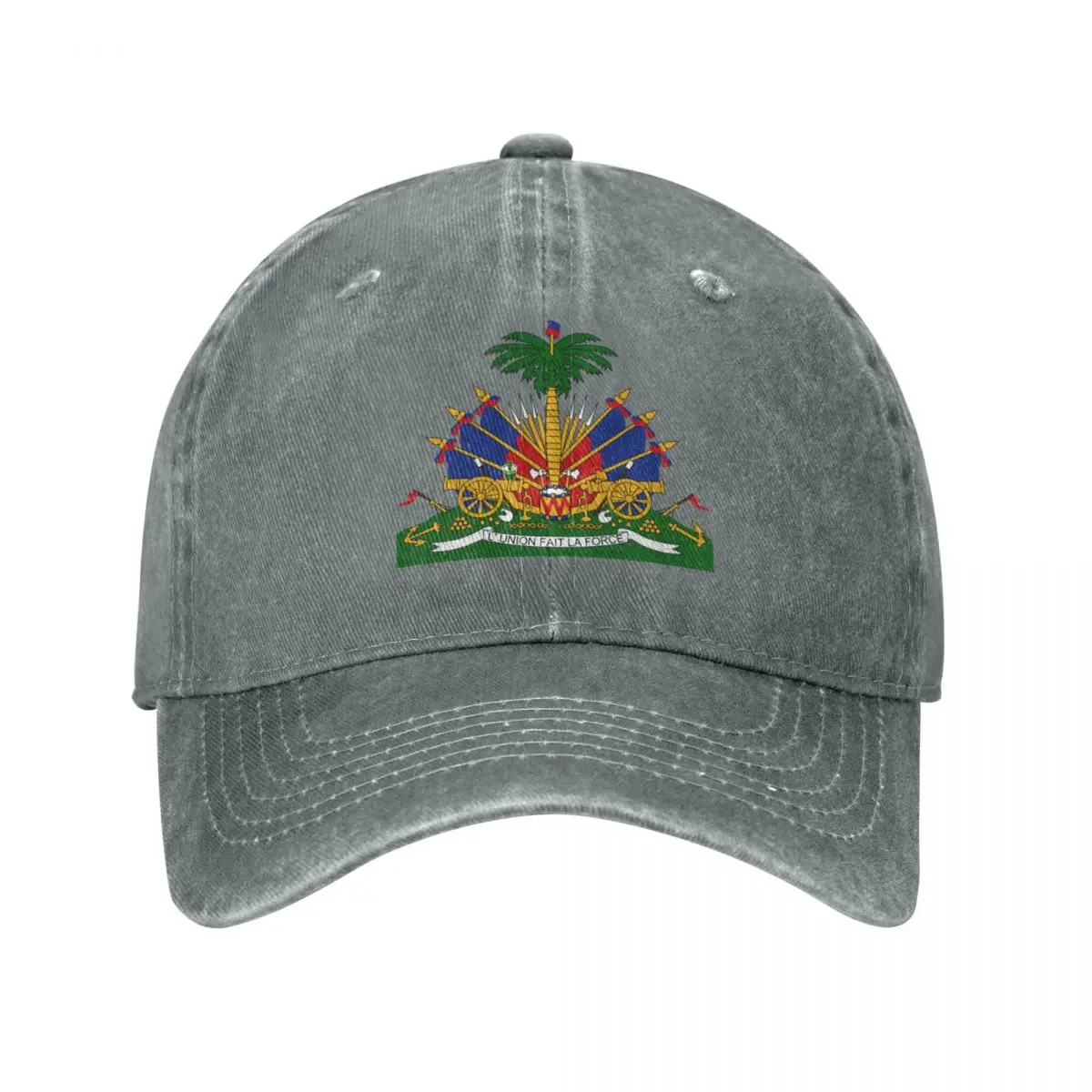 

Haiti Emblem Coat Of Arms Flag Symbol L'union Fait La Force Cowboy Hat New Hat Brand Man Caps Sun Cap derby hat Hats Woman Men'S