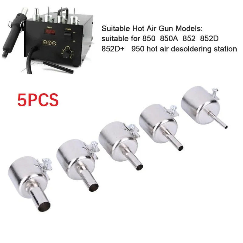5pcs/set Universal Welding Nozzles For 850 852D 898 Soldering Station Hot Air Gun Welding Nozzle 3mm 5mm 6mm 8mm 10mm
5pcs/set Universal Welding Nozzles For 850 852D 898 Soldering Station Hot Air Gun Welding Nozzle 3mm 5mm 6mm 8mm 10mm