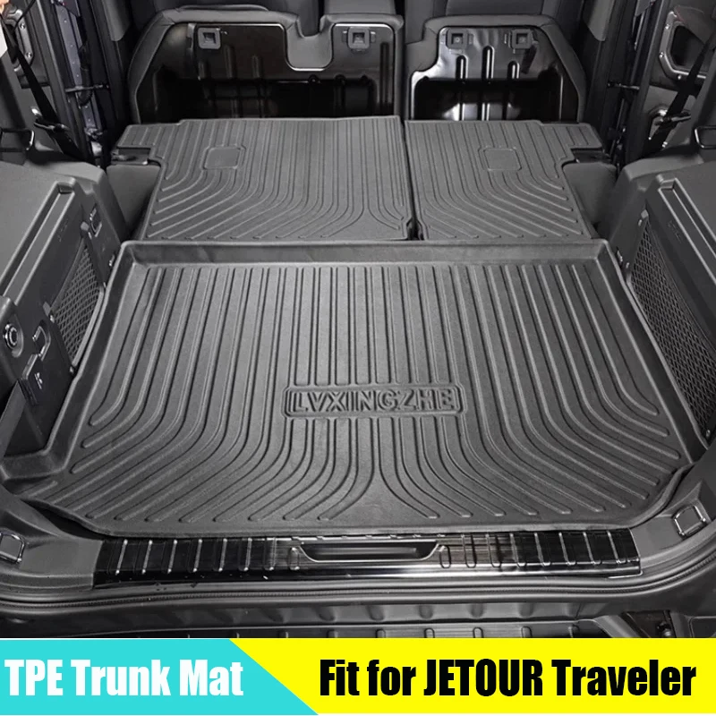 

Автомобильный коврик для багажника из ТПЭ, подходит для Chery JETOUR Traveler T2 2023 2024, специальный коврик для багажника, водонепроницаемые модифицированные детали для кромки