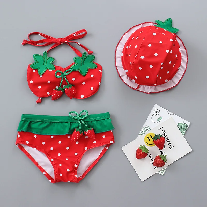 2023 Baby Swimwear Kids Girls Three Pieces Swimsuit Bikini Summer Children Cute Strawberry Pineapple Swimwear For Beach Vacation
2023 Baby Swimwear Kids Girls Three Pieces Swimsuit Bikini Summer Children Cute Strawberry Pineapple Swimwear For Beach Vacation