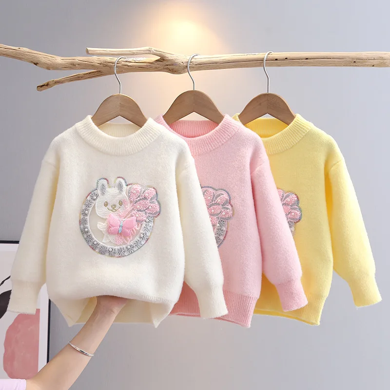 

Girls Sweaters Autumn Winter Children Woolen Sweatshirts Clothes For Baby 3 To 8 Years Tops Kids Knitted Pullover Sweater Teens