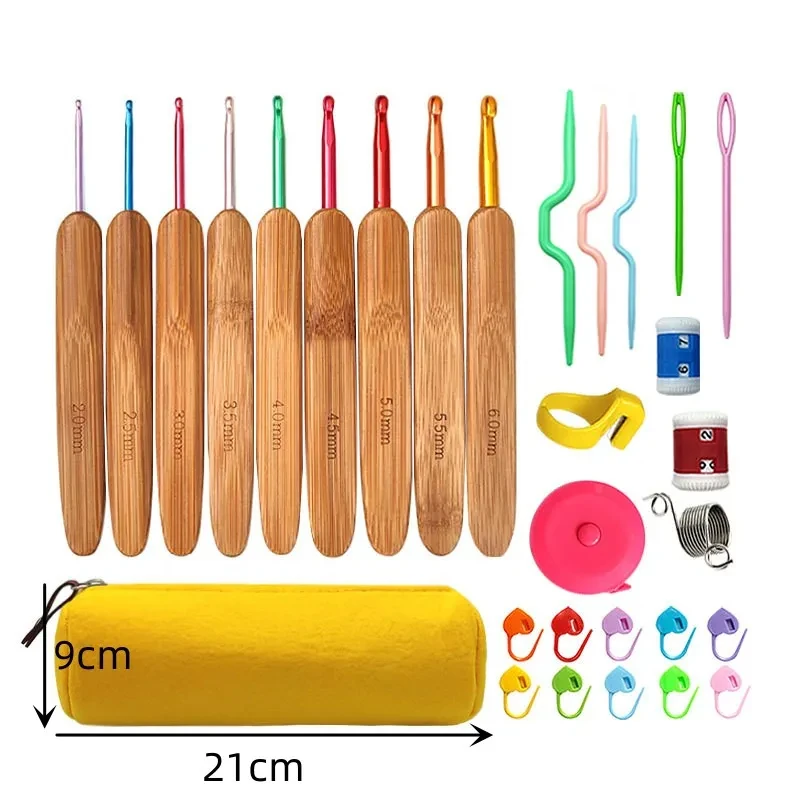 30Pcs/Set 2-6mm Bamboo Wooden Handle Small Size Crochet Hook Set Ergonomic Weave Knitting Needles Smooth Weave Craft Tool 
30Pcs/Set 2-6mm Bamboo Wooden Handle Small Size Crochet Hook Set Ergonomic Weave Knitting Needles Smooth Weave Craft Tool