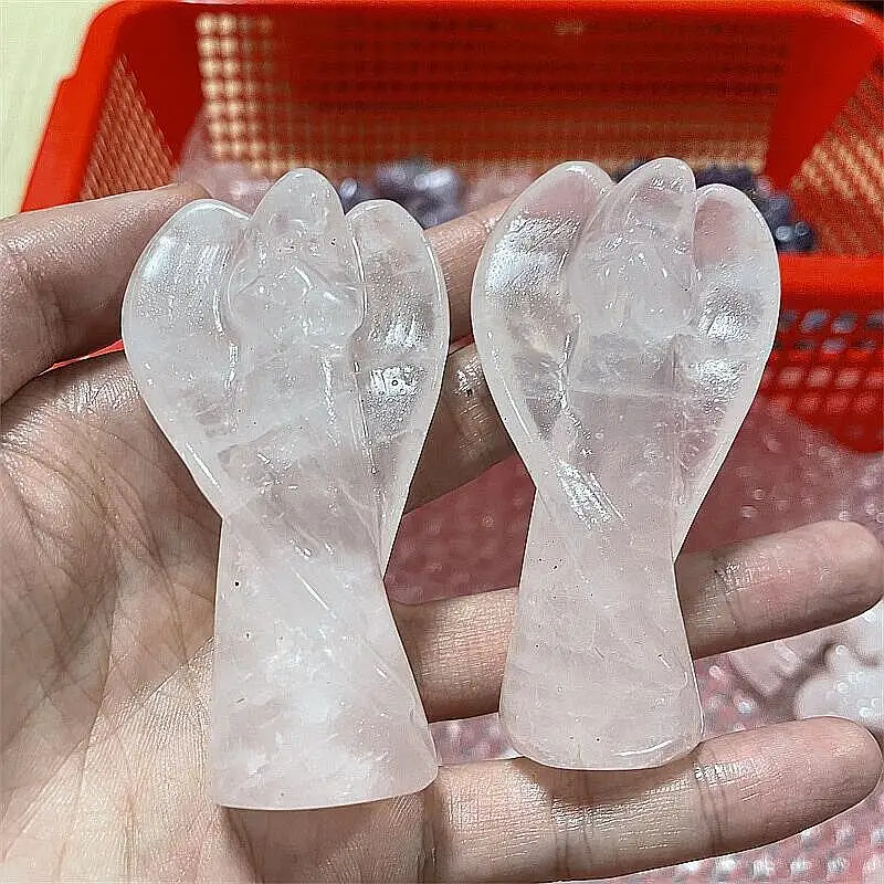 Natural Crystal Rose Quartz Angel Carving Statue Carved Angel Figurine Classic Charm Jewelry Gift 1pcs
Natural Crystal Rose Quartz Angel Carving Statue Carved Angel Figurine Classic Charm Jewelry Gift 1pcs