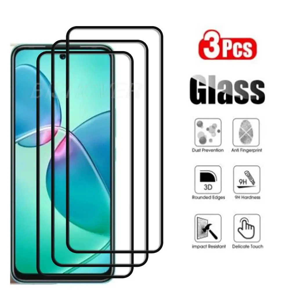 

Tempered Glass For Infinix Hot 12 Play Full Coverage Screen Protector Glas On Hot12 12Play X6817 X6816C X6816 Protective Glass