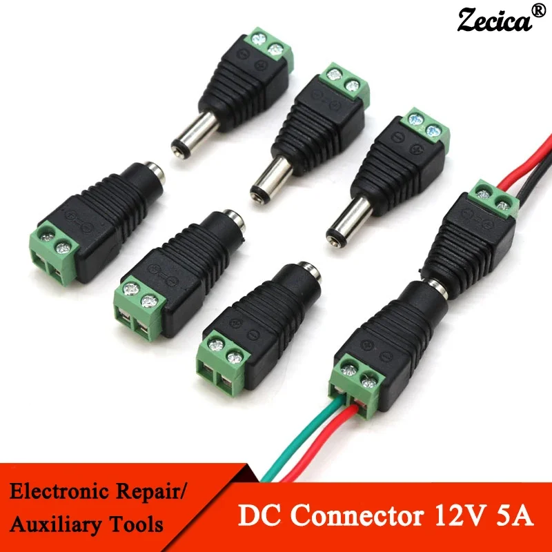 2.1x5.5MM DC Connector Power Jack Plug Adapter 12V 5A Male+Female Power Connector for CCTV Camera Led Strip
2.1x5.5MM DC Connector Power Jack Plug Adapter 12V 5A Male+Female Power Connector for CCTV Camera Led Strip