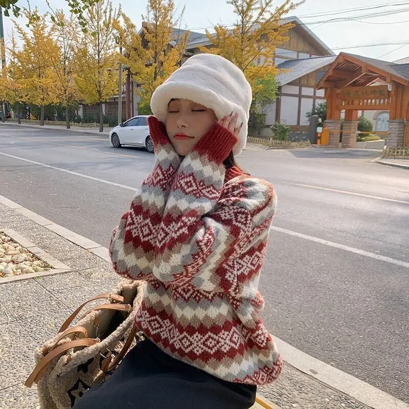 ChristmasSweater Women Vintage Loose Retro Autumn Pullover Korean Style Knitted Casual Harajuku Students All-match Sweet BF
ChristmasSweater Women Vintage Loose Retro Autumn Pullover Korean Style Knitted Casual Harajuku Students All-match Sweet BF