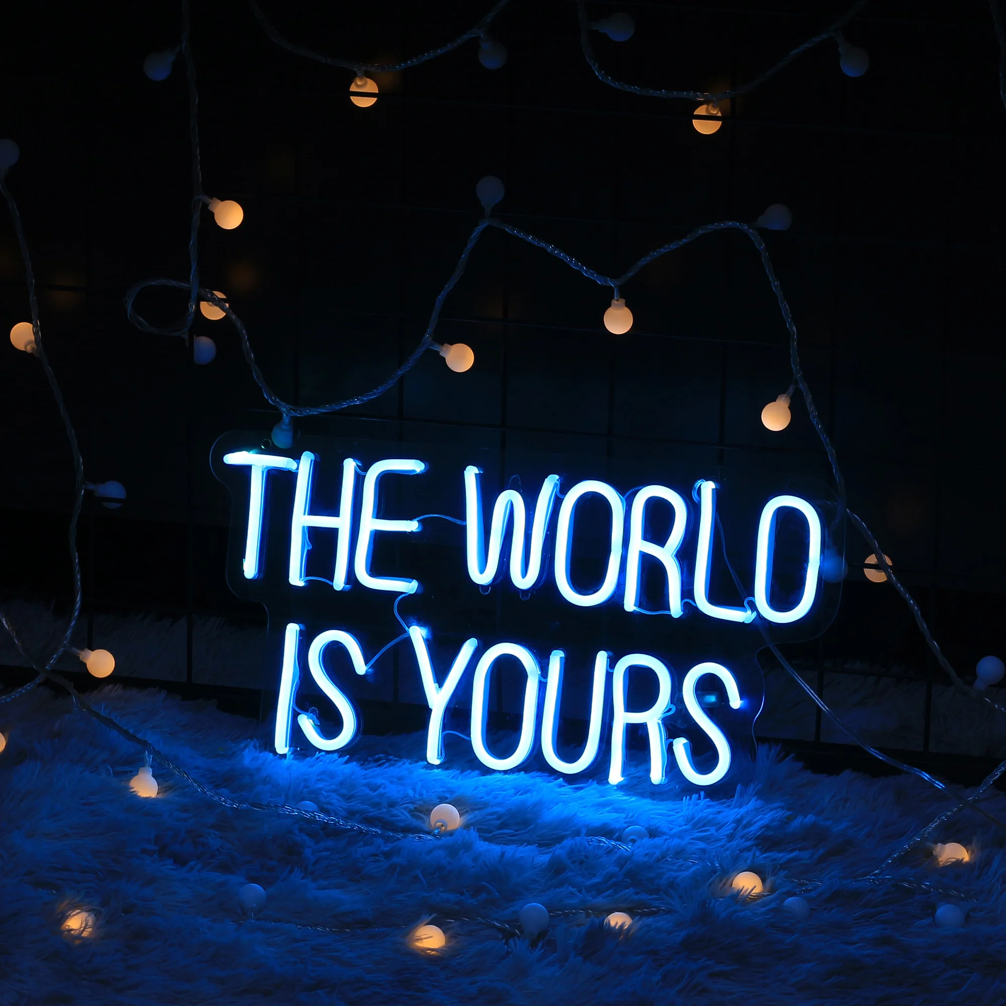 

The World Is Yours Neon Signs Light Flex Neon Birthday Party Game Room Bar Shop Logo Pub Store Club Nightclub Decor Made Wall