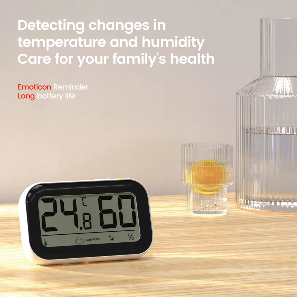 LCD Digital Thermometer Hygrometer -20~60℃ 10~99%RH Indoor Temperature Humidity Meter Sensor Electronic Weather Station Meter
LCD Digital Thermometer Hygrometer -20~60℃ 10~99%RH Indoor Temperature Humidity Meter Sensor Electronic Weather Station Meter