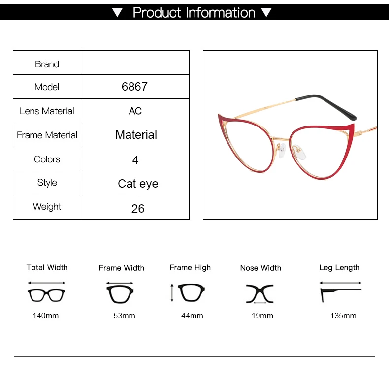 Skeleton Cat-eye Anti-blue Light Eyeglasses Frame, New Ladies Fashion Metal Presbyopia Can Be Customized Prescription 4 Mallzona S71d9ee90a78f4335927fe2f0844f4ecdt Skeleton Cat-eye Anti-blue Light Eyeglasses Frame, New Ladies Fashion Metal Presbyopia Can Be Customized Prescription Mallzona
