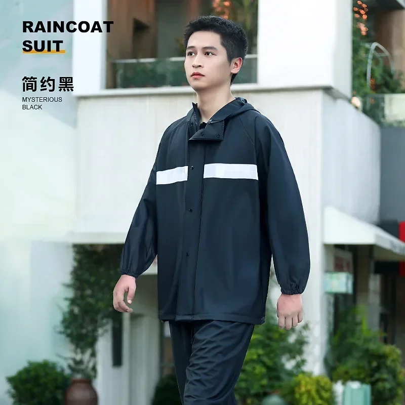 

Suits Outdoor Rain Gear Waterproof Raincoat Motorcycle Cycling Rain Coats Cover Men and Women's Poncho Jacket Hooded Rainwear