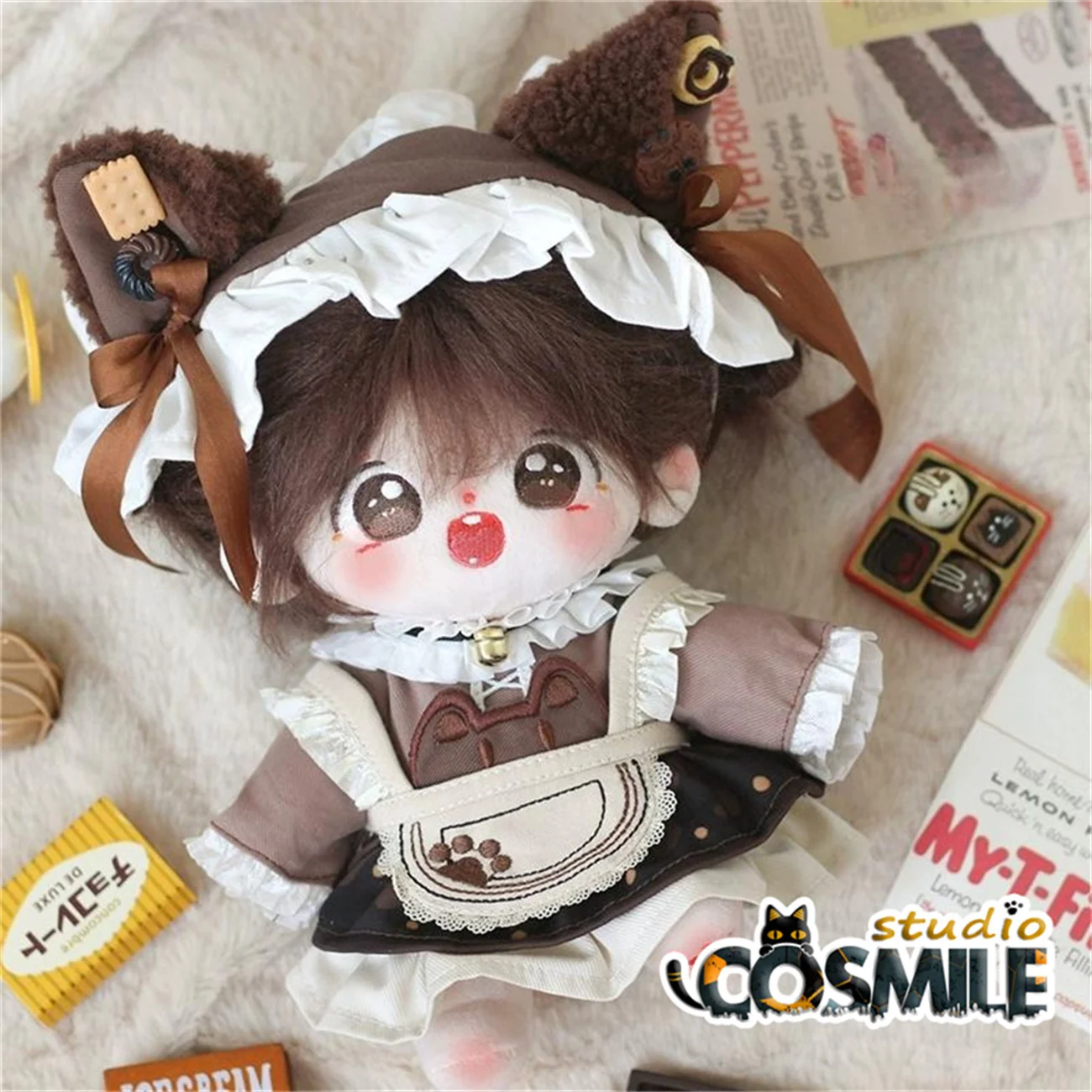 No Attribute Idol Star Cafe Cat Neko Maid Brown Dress Skirt Cute Costume Stuffed Plushie 20cm Plush Doll Clothes Clothing KL Oct
No Attribute Idol Star Cafe Cat Neko Maid Brown Dress Skirt Cute Costume Stuffed Plushie 20cm Plush Doll Clothes Clothing KL Oct