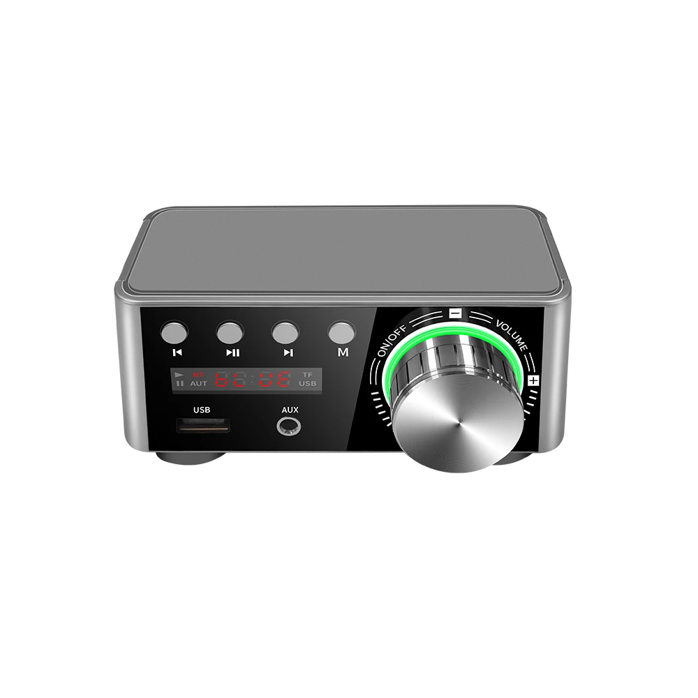

HiFi Bluetooth-compatible 5.0 Power Class D Mini Audio Amplifier DC9V- 24V 2.0 Stereo Digital 80W*2 Amplifier for Home Audio Car
