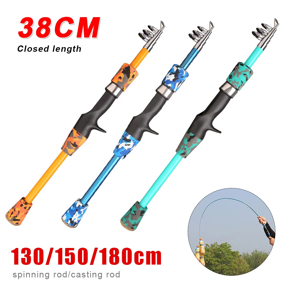 1.3m/1.5m/1.8m Telescopic Fishing Rod Portable EVA Handle Grip Spinning Casting Rod Camo Carp Perch Freshwater Saltwater Accesso
1.3m/1.5m/1.8m Telescopic Fishing Rod Portable EVA Handle Grip Spinning Casting Rod Camo Carp Perch Freshwater Saltwater Accesso