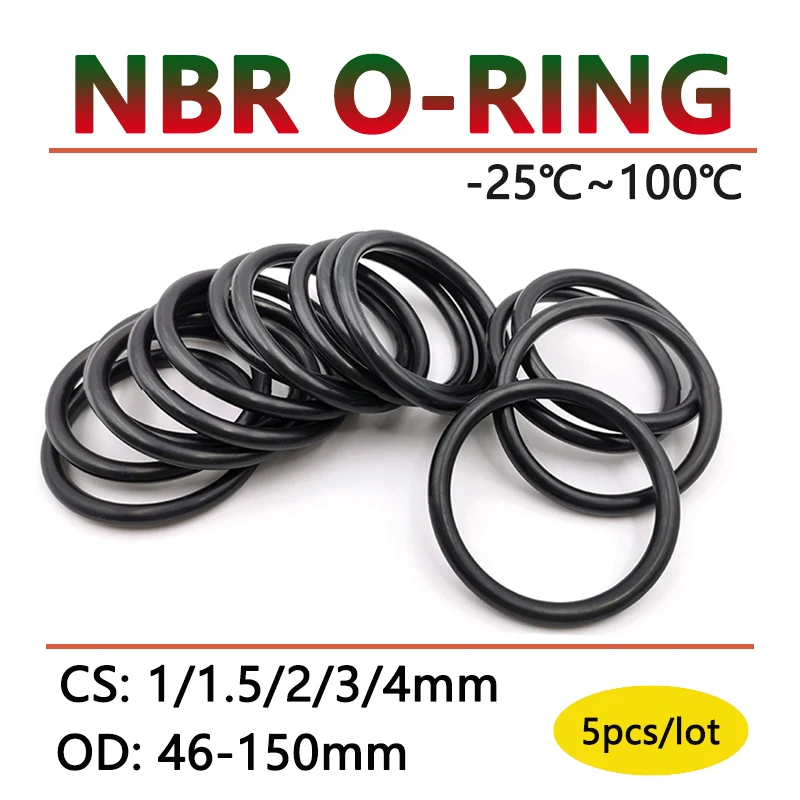 5pcs NBR O Ring Seal Gasket Thickness CS 1 1.5 2 3 4mm OD 46-150mm Nitrile Butadiene Rubber Spacer Oil Resistance Washer O-Ring
5pcs NBR O Ring Seal Gasket Thickness CS 1 1.5 2 3 4mm OD 46-150mm Nitrile Butadiene Rubber Spacer Oil Resistance Washer O-Ring