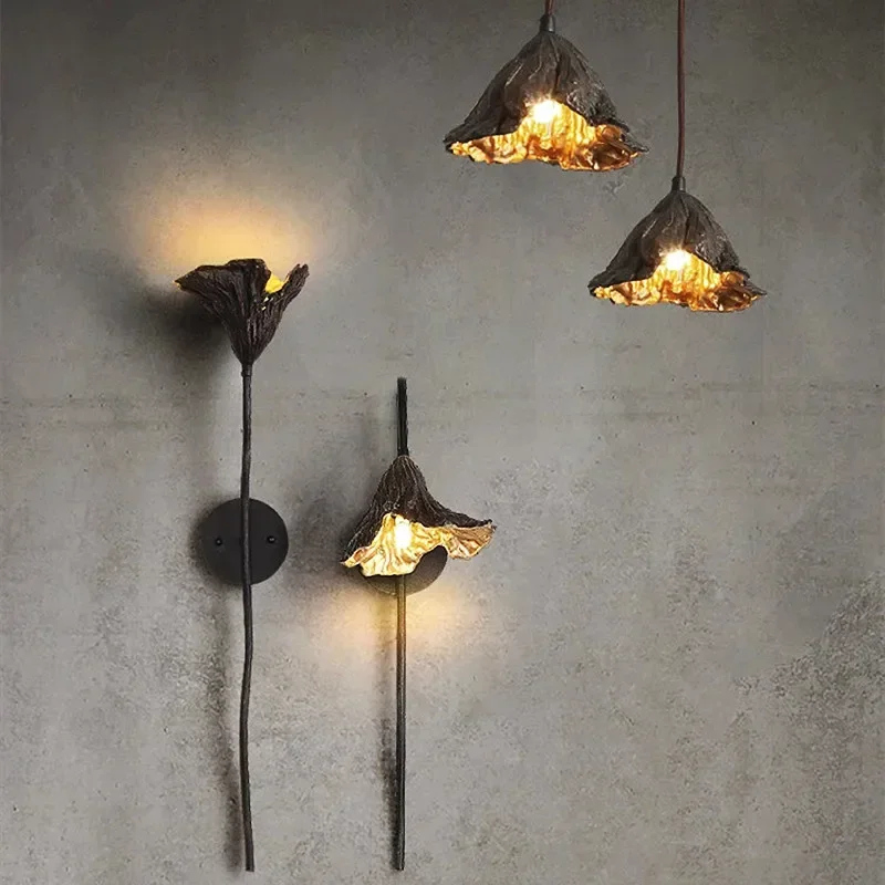 Nordic Lotus Leaf Wall Lamp Black Creative Villa Staircase Wall Lamp Vintage Room Decor Bedside Lamp
Nordic Lotus Leaf Wall Lamp Black Creative Villa Staircase Wall Lamp Vintage Room Decor Bedside Lamp