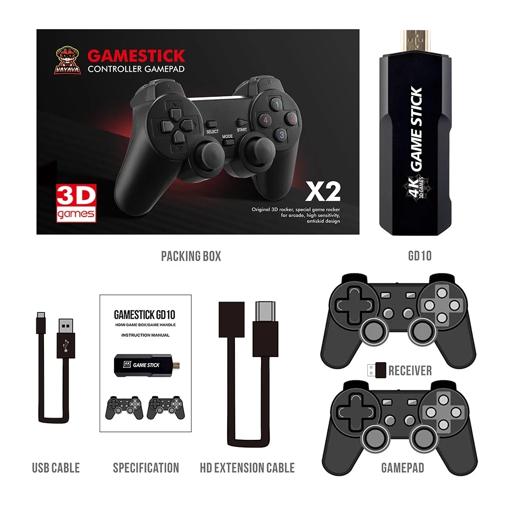 Portable Video Game Console GD10 With Wireless Controllers 4K HD TV Retro Game Console 50 Emulators 40000+ Games For PS1/N64/DC
Portable Video Game Console GD10 With Wireless Controllers 4K HD TV Retro Game Console 50 Emulators 40000+ Games For PS1/N64/DC