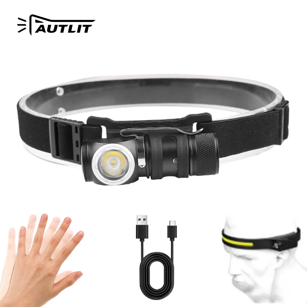 

AUTLIT P8 Powerful 3 Modes LED Zoom Headlamp Type-C Rechargesble 18650 Headlight Waterproof Head Torch Camping Fishing Lantern