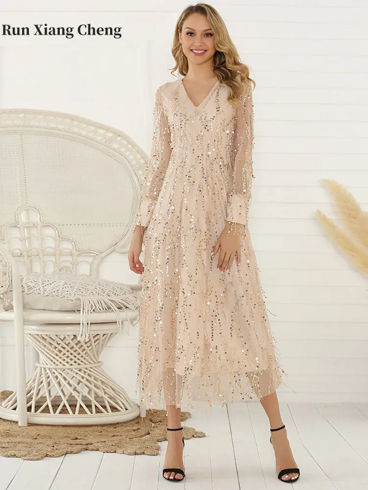 Women's Formal Dresses Summer 2023 New Mesh Long Sleeve Sequin Fringed Sexy Backless High Waist V-Neck Elegant Chic Party Dress
Women's Formal Dresses Summer 2023 New Mesh Long Sleeve Sequin Fringed Sexy Backless High Waist V-Neck Elegant Chic Party Dress