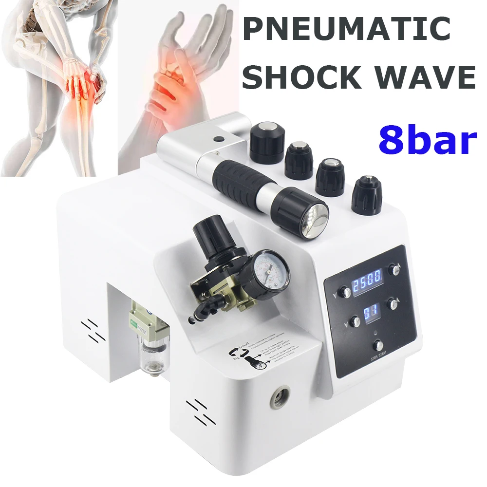 

8bar Pneumatic Shock Wave Therapy Machine For Effective ED Treatment Limbs Pain Relief Shockwave Physiotherapy Equipment 2024