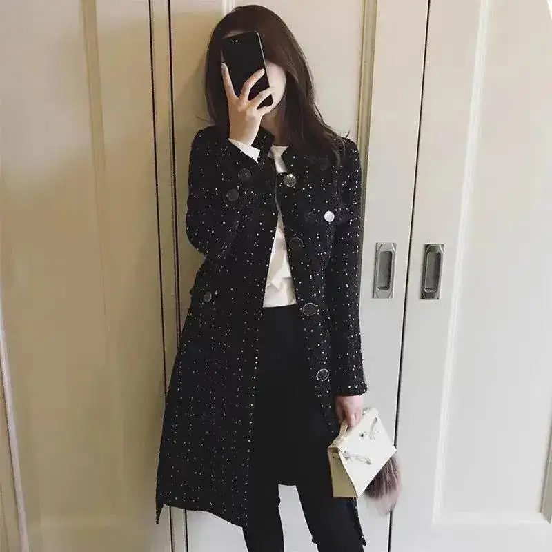 Spring and Autumn New Woolen Coat Women's Small and Fashionable Hepburn Small Fragrance Style Mid Length Coat Woolen Coat
Spring and Autumn New Woolen Coat Women's Small and Fashionable Hepburn Small Fragrance Style Mid Length Coat Woolen Coat