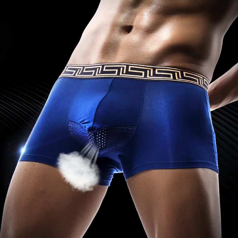Modal men's underwear scrotum support boxer shorts bullet bag separation mesh ice silk breathable shorts
Modal men's underwear scrotum support boxer shorts bullet bag separation mesh ice silk breathable shorts