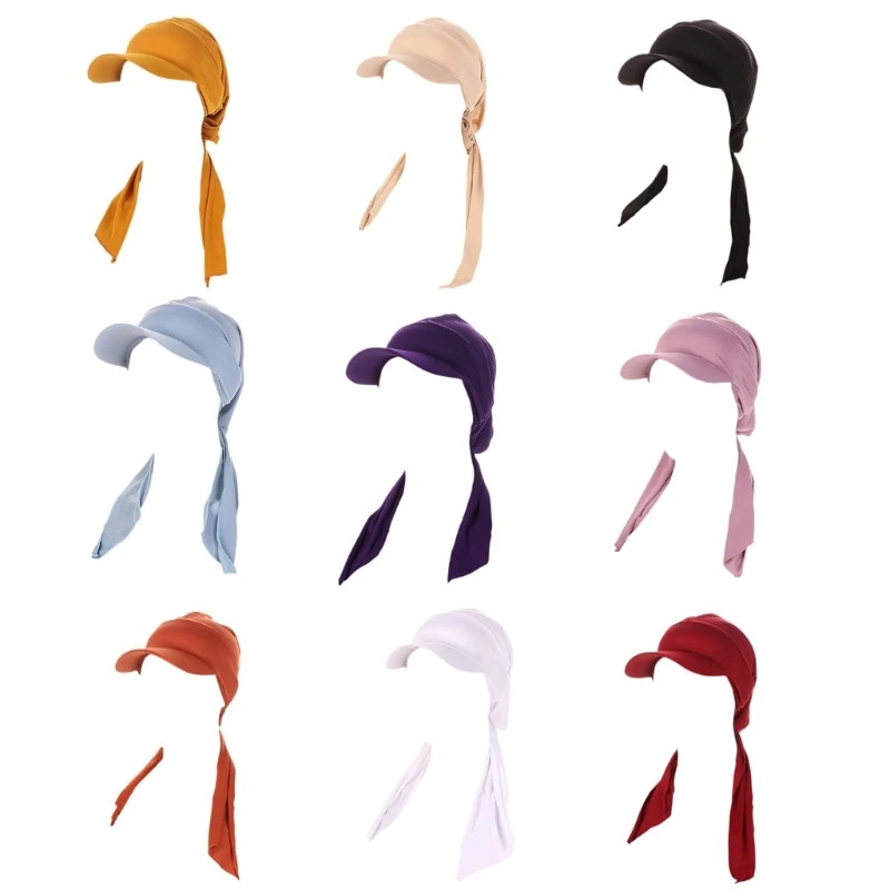 

Bonnet Caps Muslim Hijab Stretch Head Wraps for Women Soft Fashion Turban Hat