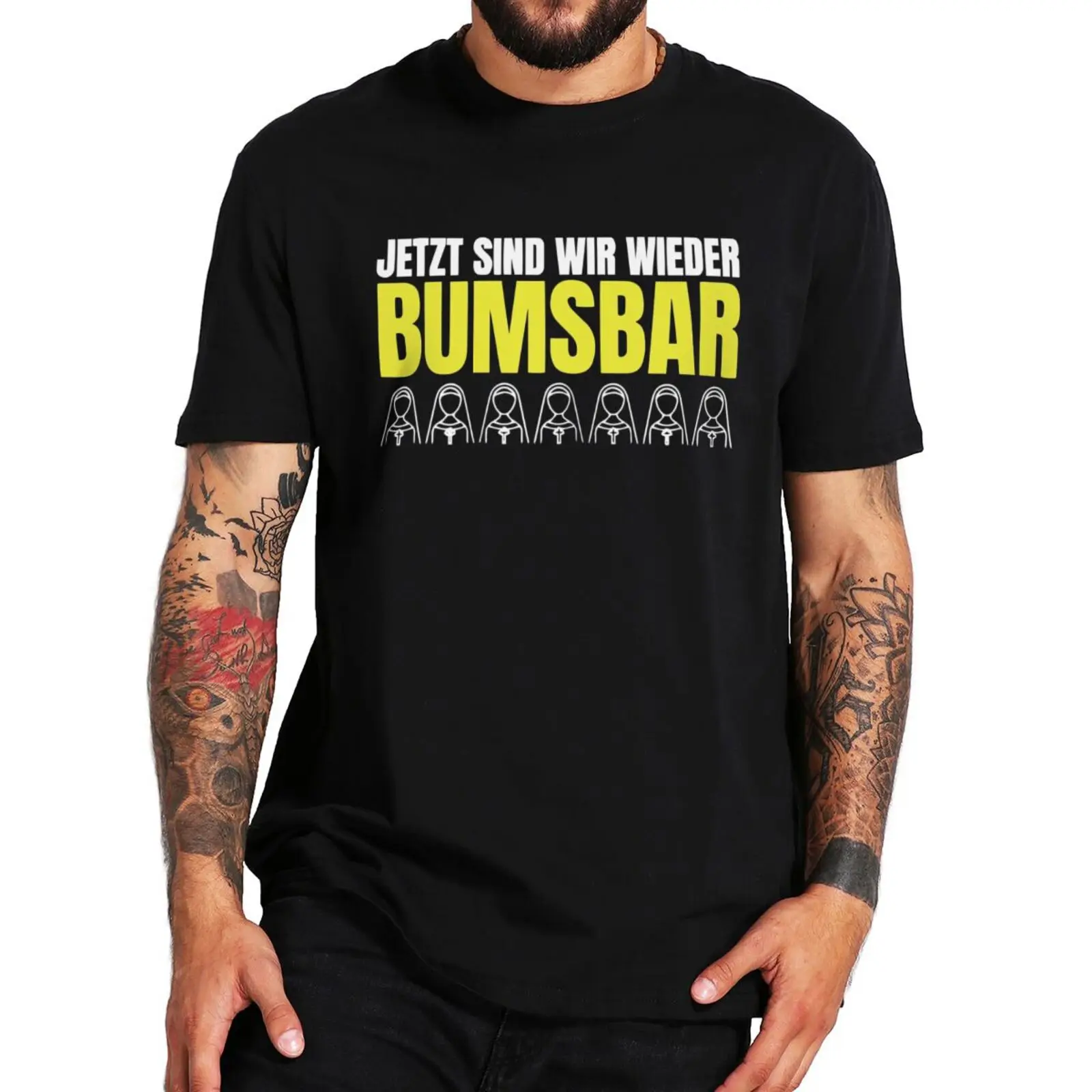 Футболка Today We Are Bumsbar Again 2023, футболка для любителей музыки с немецким текстом, Повседневная футболка унисекс из 100% хлопка с круглым вырезом, европейский размер
Футболка Today We Are Bumsbar Again 2023, футболка для любителей музыки с немецким текстом, Повседневная футболка унисекс из 100% хлопка с круглым вырезом, европейский размер