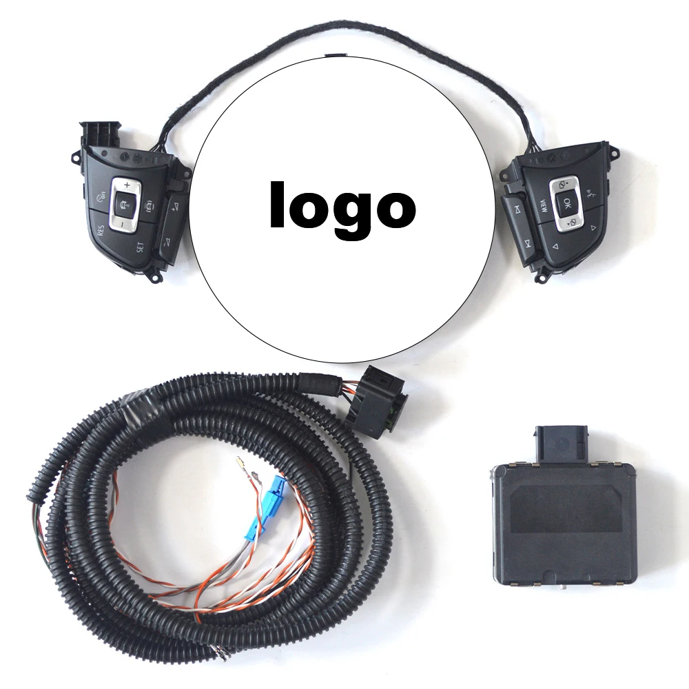 

For VW Atlas Steering Wheel Multi-Functional ACC Button Cruise Kit Includes Frame Cable