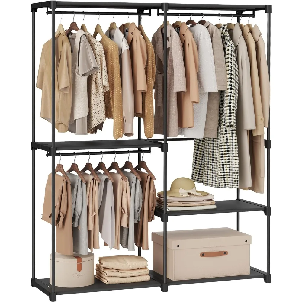 

Closet Organizer, Clothes Rack with Shelves, Hanging Rods, Storage Organizer, for Cloakroom, Bedroom, 54.3 x 16.9 x 71.7 Inches