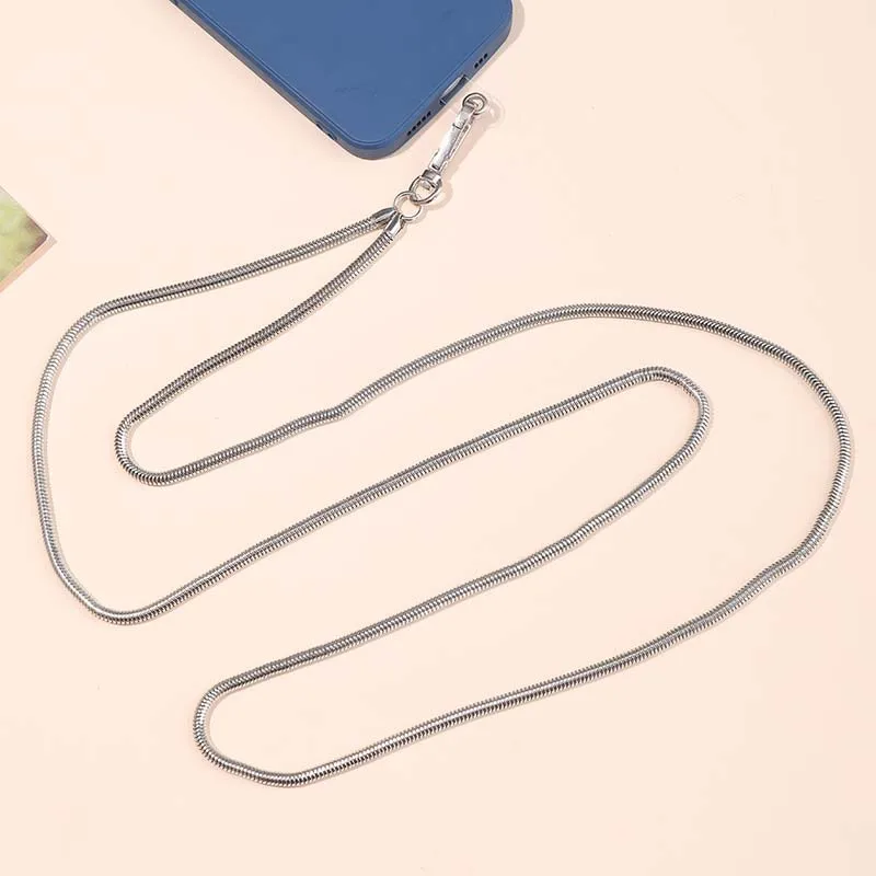 Fashion Simple Metal Mobile Phone Chain Charm Universal Clip Long Crossbody Chain For Unisex Style Safety Cellphone Lanyard Fashion Simple Metal Mobile Phone Chain Charm Universal Clip Long Crossbody Chain For Unisex Style Safety Cellphone Lanyard