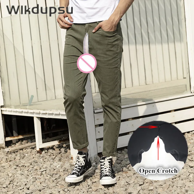 Брюки мужские повседневные, модные пикантные невидимые с двойной молнией и открытой промежностью, хлопковая брендовая одежда, длинные брюки 
Брюки мужские повседневные, модные пикантные невидимые с двойной молнией и открытой промежностью, хлопковая брендовая одежда, длинные брюки