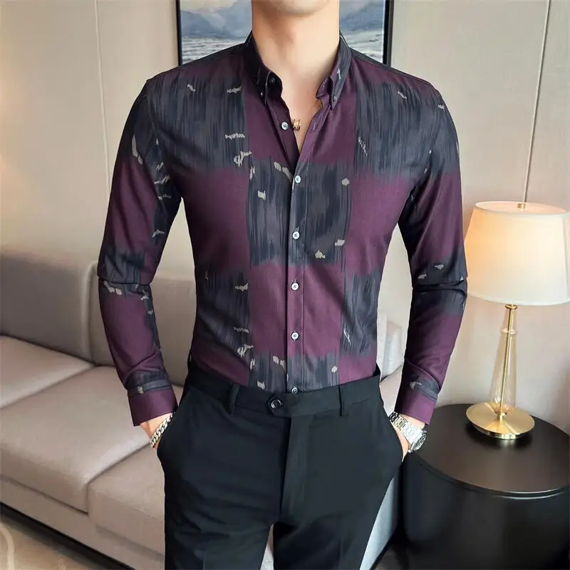 Hot Autumn Fashion Long Sleeve Print Shirts For Men Clothing 2023 Business Casual Slim Fit Club/Prom Tuxedo Camisas De Hombre
Hot Autumn Fashion Long Sleeve Print Shirts For Men Clothing 2023 Business Casual Slim Fit Club/Prom Tuxedo Camisas De Hombre