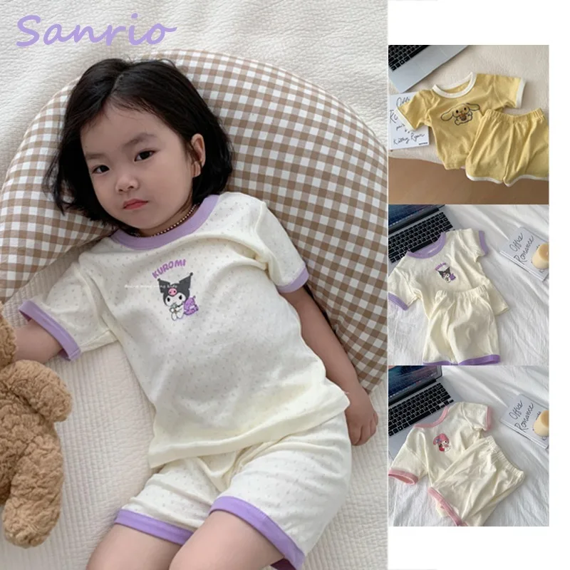 Sanrio Anime Cinnamoroll Kuromi Children Pajamas Summer Cartoon Cotton Short Sleeve Shorts Pajama Set Cute Homewear Sets Gifts
Sanrio Anime Cinnamoroll Kuromi Children Pajamas Summer Cartoon Cotton Short Sleeve Shorts Pajama Set Cute Homewear Sets Gifts