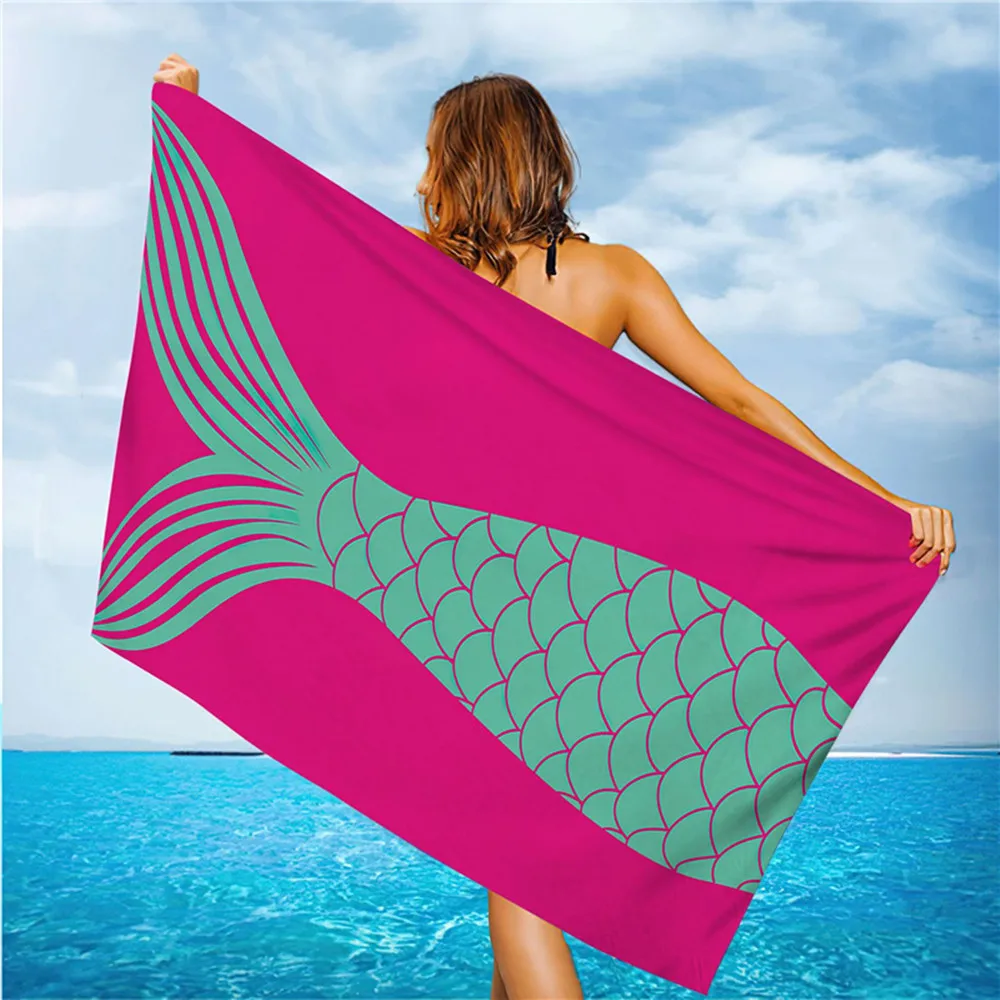 Outdoor Water Sports Beach Towel Mermaid Tail Fish Print Quick Drying Swimming Surf Towels Portable Travel Picnic Mat Women Gift
Outdoor Water Sports Beach Towel Mermaid Tail Fish Print Quick Drying Swimming Surf Towels Portable Travel Picnic Mat Women Gift