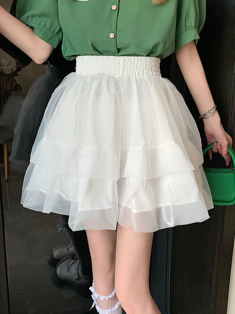 Zoki High Waist Women Sweet Mesh Ball Gown Skirt Summer Sexy White Mini Skirt Korean Fashion Preppy Style Student Dance Skirts
Zoki High Waist Women Sweet Mesh Ball Gown Skirt Summer Sexy White Mini Skirt Korean Fashion Preppy Style Student Dance Skirts