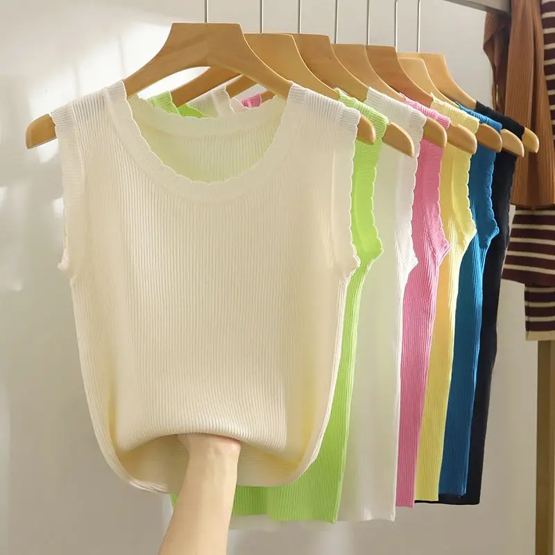 2024 Summer Women Fashion Solid Color Sweater Vest Female Ice Silk Sleeveless Tops Ladies O-neck Knitted Pullovers Vests H03
2024 Summer Women Fashion Solid Color Sweater Vest Female Ice Silk Sleeveless Tops Ladies O-neck Knitted Pullovers Vests H03