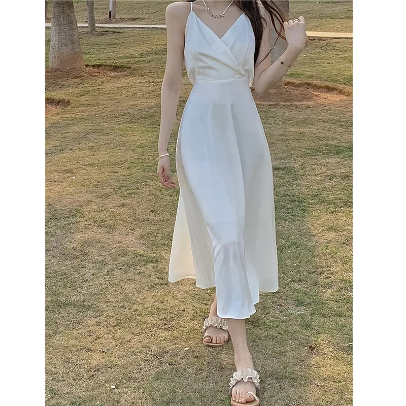 2023 Dress Summer New Double Layer Lined White V-Neck Style Sling For Women'S Mid Length Vacation Free Shipping
2023 Dress Summer New Double Layer Lined White V-Neck Style Sling For Women'S Mid Length Vacation Free Shipping