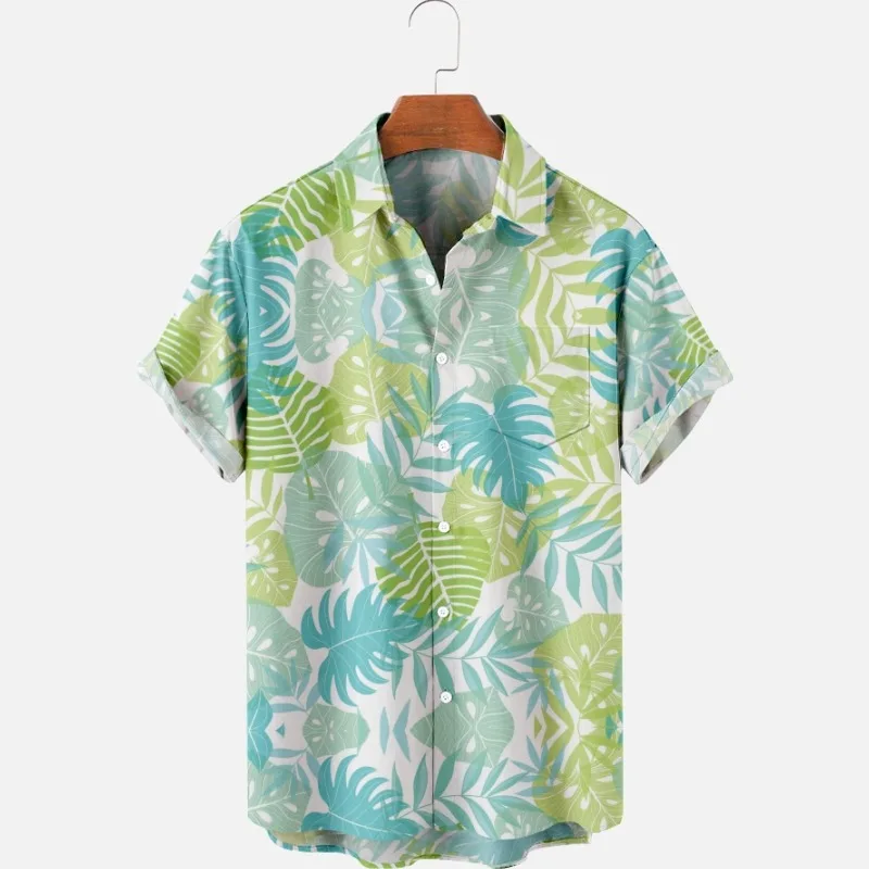 

2022 Summer Short Sleeve Shirts Original Risk Free Summer Print Shirts Ethnic Trend Men's Tops 043