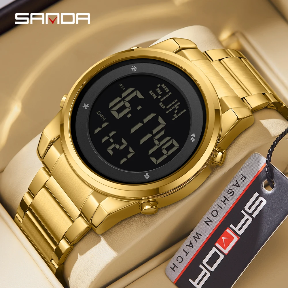 

SANDA 6160 Outdoor Sport Watch 5ATM Waterproof Digital Led Watches Date Week Alarm Clock Wristwatches For Men Women Reloj Hombre
