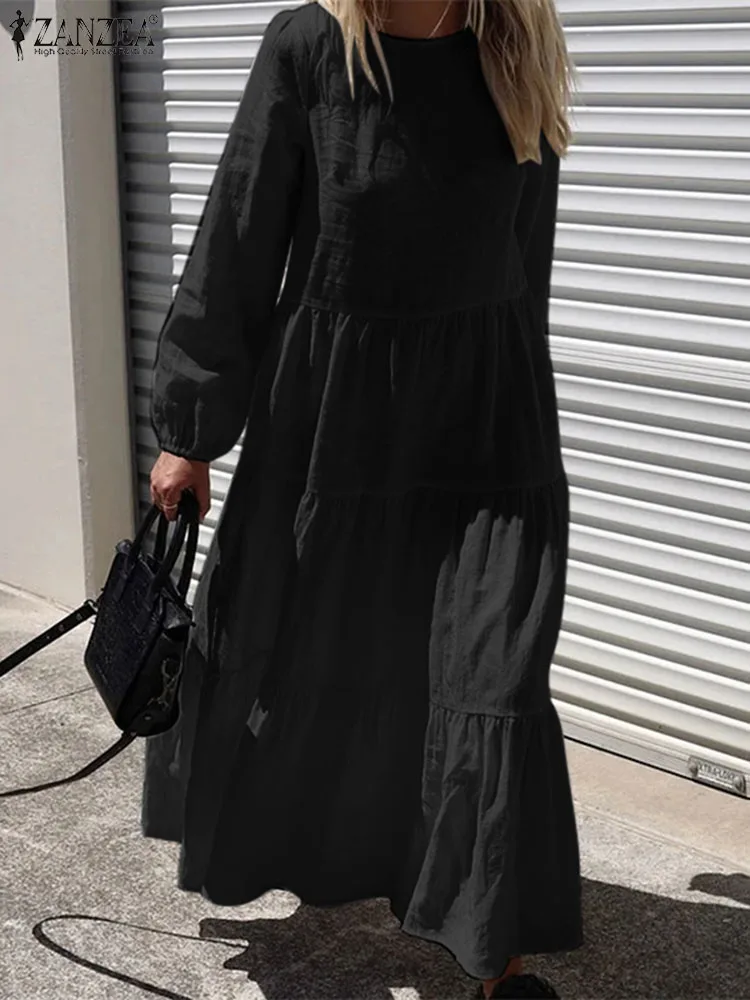 ZANZEA Woman Elegant Puff Sleeve Dress Fashion Solid Color Sundress Female Casual Holiday Vestidos O-Neck Dresses Oversized 2023
ZANZEA Woman Elegant Puff Sleeve Dress Fashion Solid Color Sundress Female Casual Holiday Vestidos O-Neck Dresses Oversized 2023