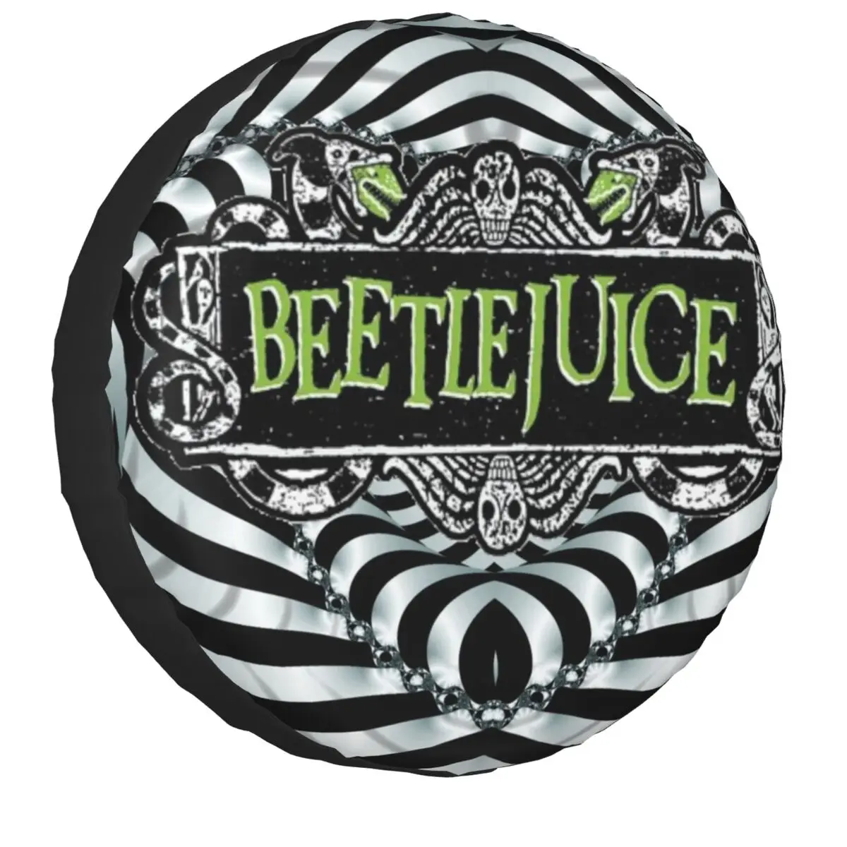 Custom Horror Beetlejuice Spare Tire Cover For Jeep Halloween Horror Film 4WD Trailer Car Wheel Protector Inch
Custom Horror Beetlejuice Spare Tire Cover For Jeep Halloween Horror Film 4WD Trailer Car Wheel Protector Inch
